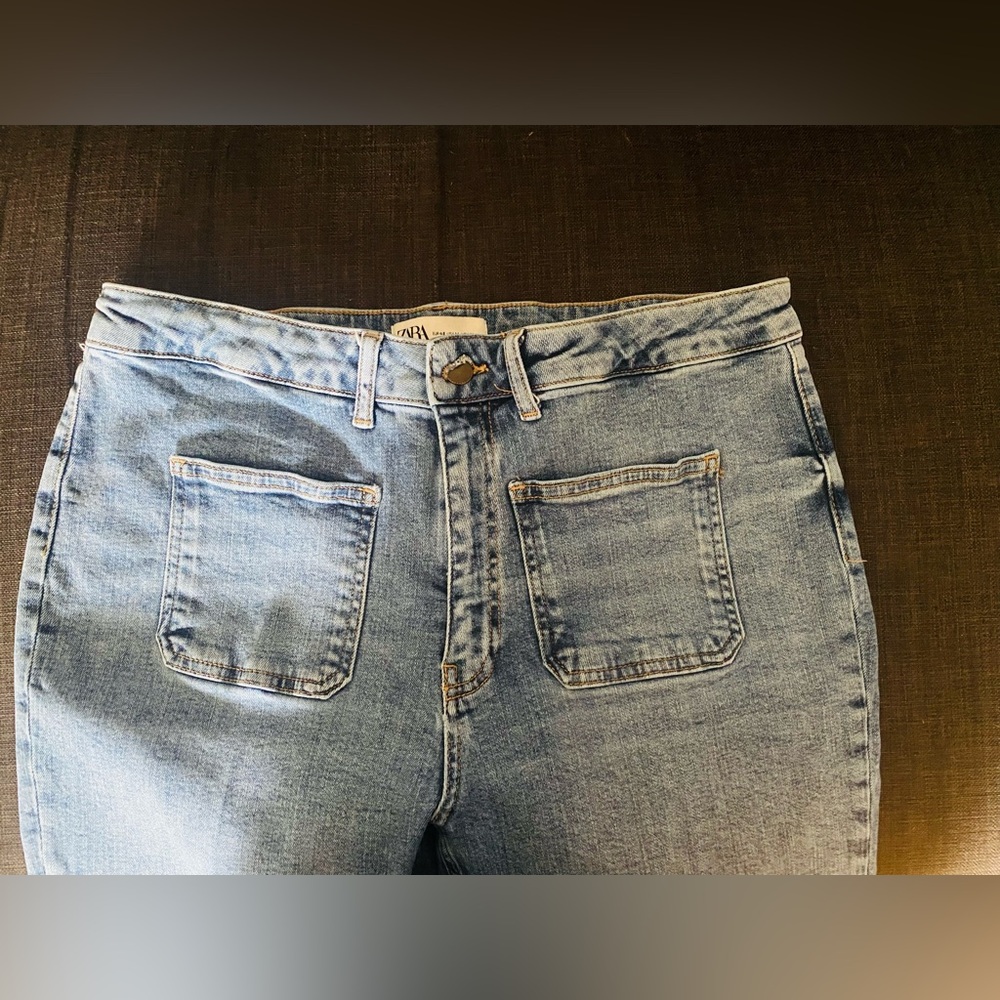 Zara Light Blue Denim Pants - Picture 4 of 8